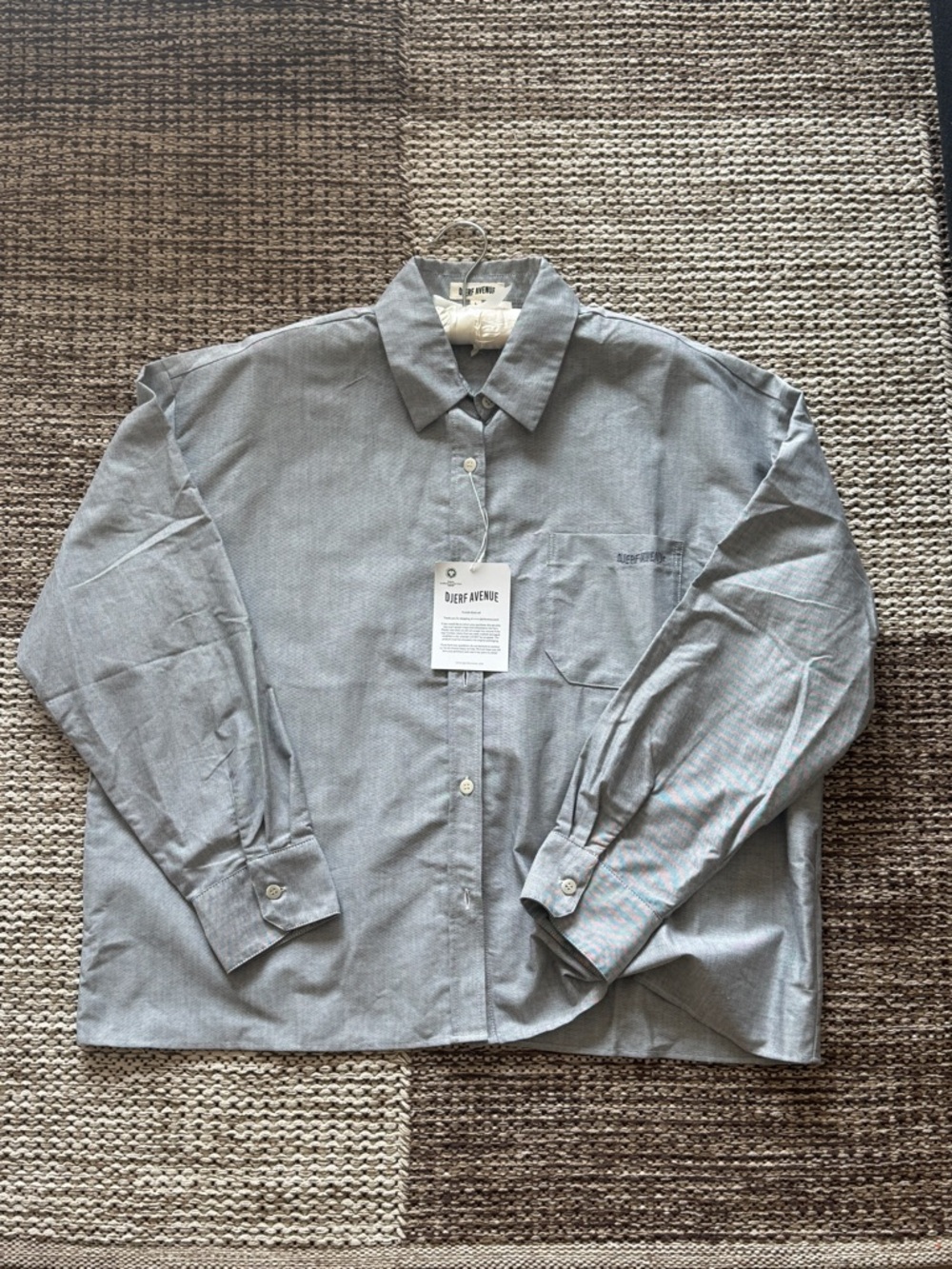 NWT $100 Djerf Avenue Breezy Shirt Grey